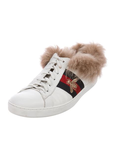 gucci fur sneakers|gucci diamond sneakers.